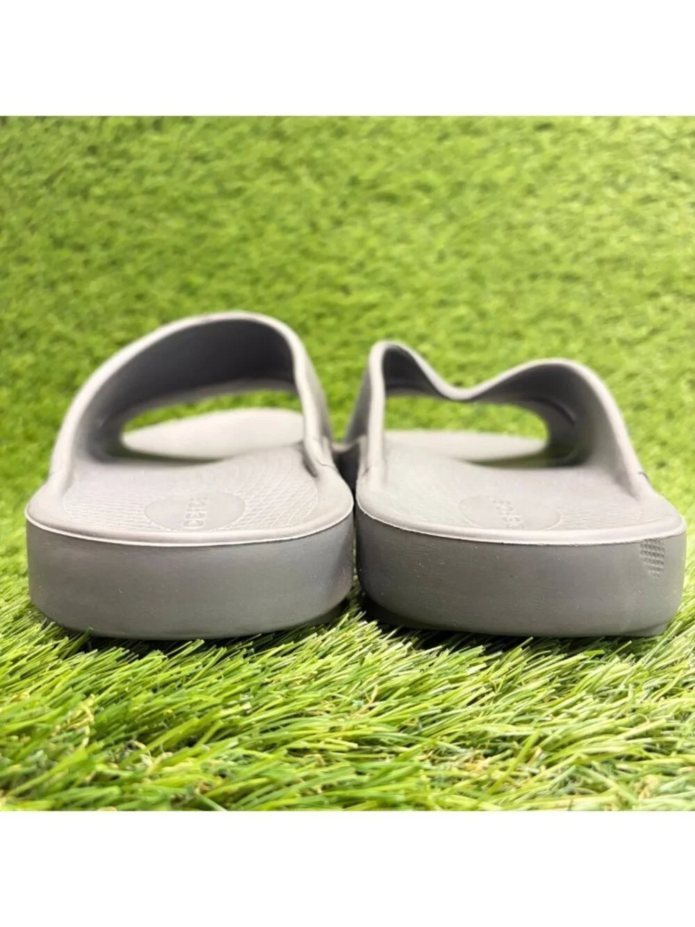 OOFOS OOahh Mens Size 12 Gray Beach Casual Outdoor Recovery Slide Sandals